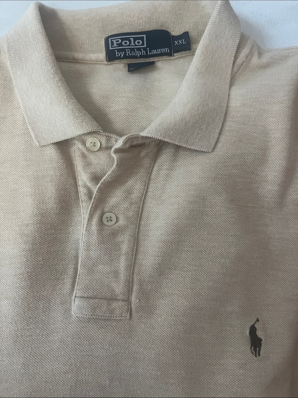 Ralph Lauren Polo Shirt in Beige with Embroidered Pony